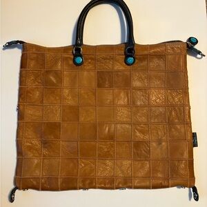 Gabs Leather Bag with Turquoise Accents